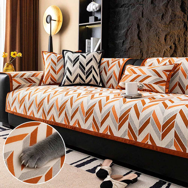 Modern Scandinavian Pet-Friendly Chenille Non-Slip Couch Cover