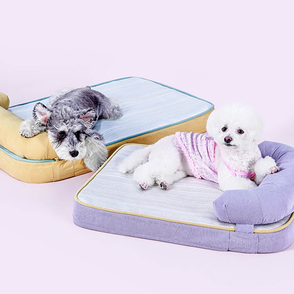 All Season Breathable Orthopedic Dog Bed with Waterproof Liner and Pillow