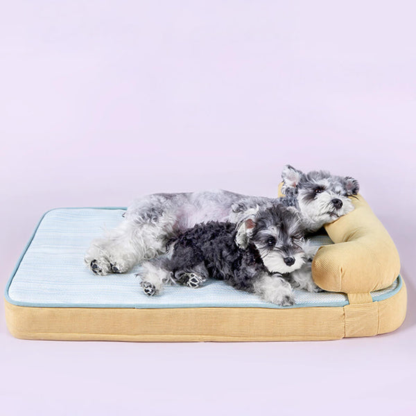 All Season Breathable Orthopedic Dog Bed with Waterproof Liner and Pillow