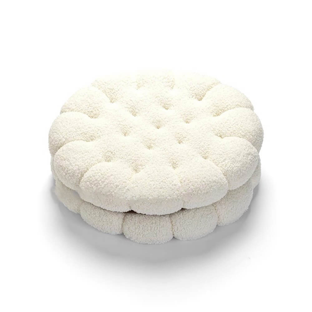 Biscuit Shaped Faux Lambswool Decorative Home Seat Cushion