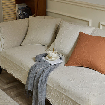 Boho Woven Textured Cotton Breathable Farmhouse Sofa Cover