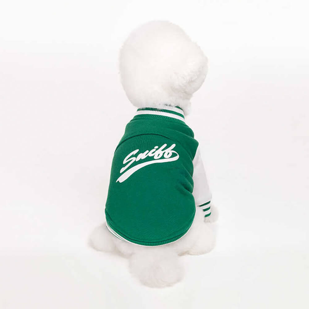 Chic Baseball Style Warm Stretch Silicone & Metal Logo Dog Jacket