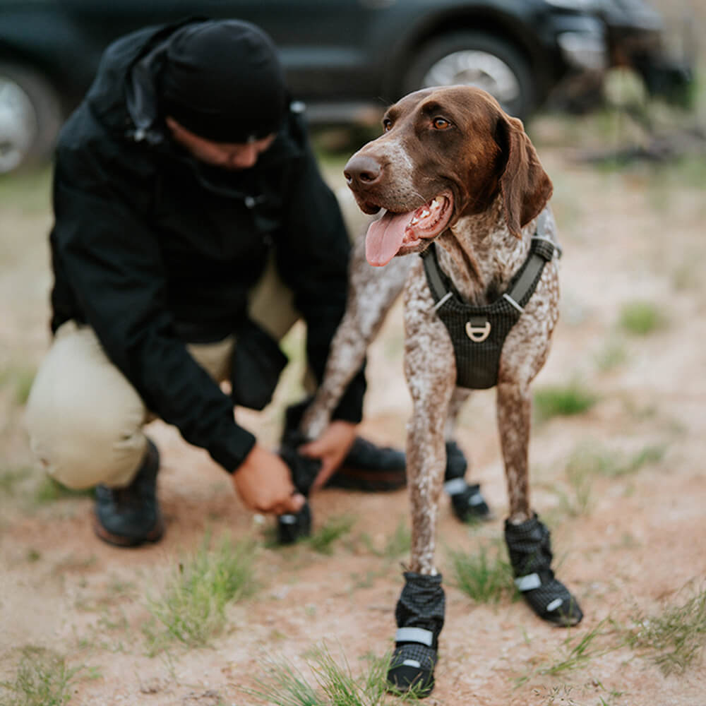 Chic Waterproof Reflective Anti-Slip Rubber Velcro Outdoor Dog Boots