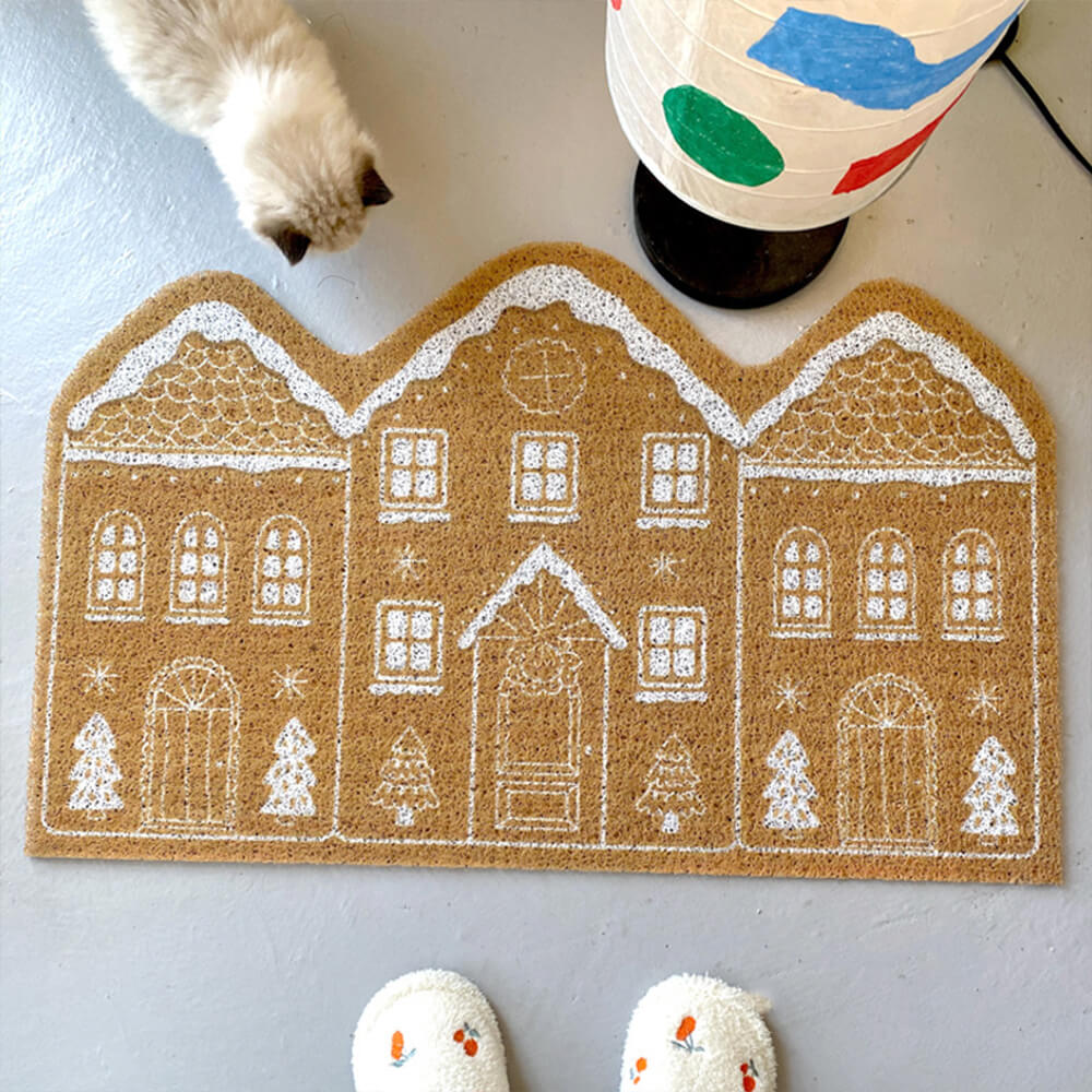 Christmas Gingerbread House Durable Multi-Functional Non-Slip Decorative Home Rug