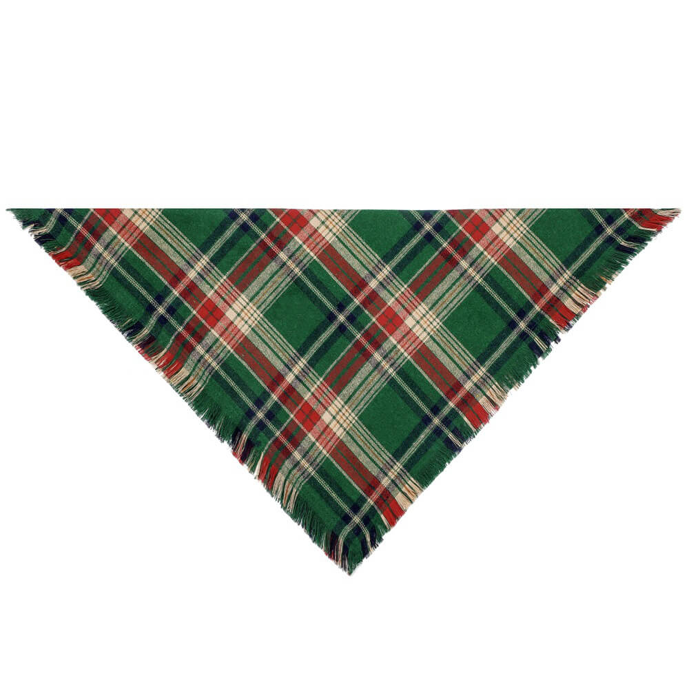 Christmas Plaid Durable Double-Stitched Seams Warm Dog Bandana