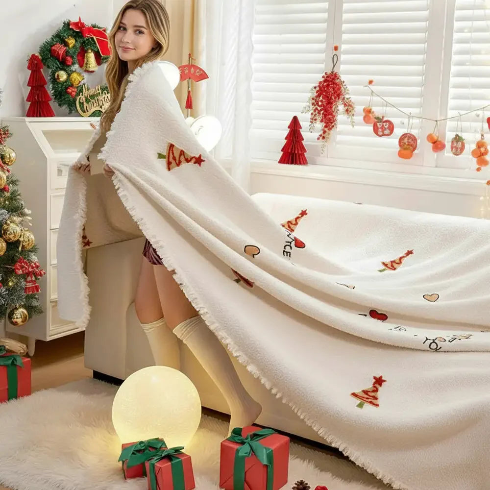 Christmas Tree Chic Thick Plush Sofa Blanket Sofa Cover