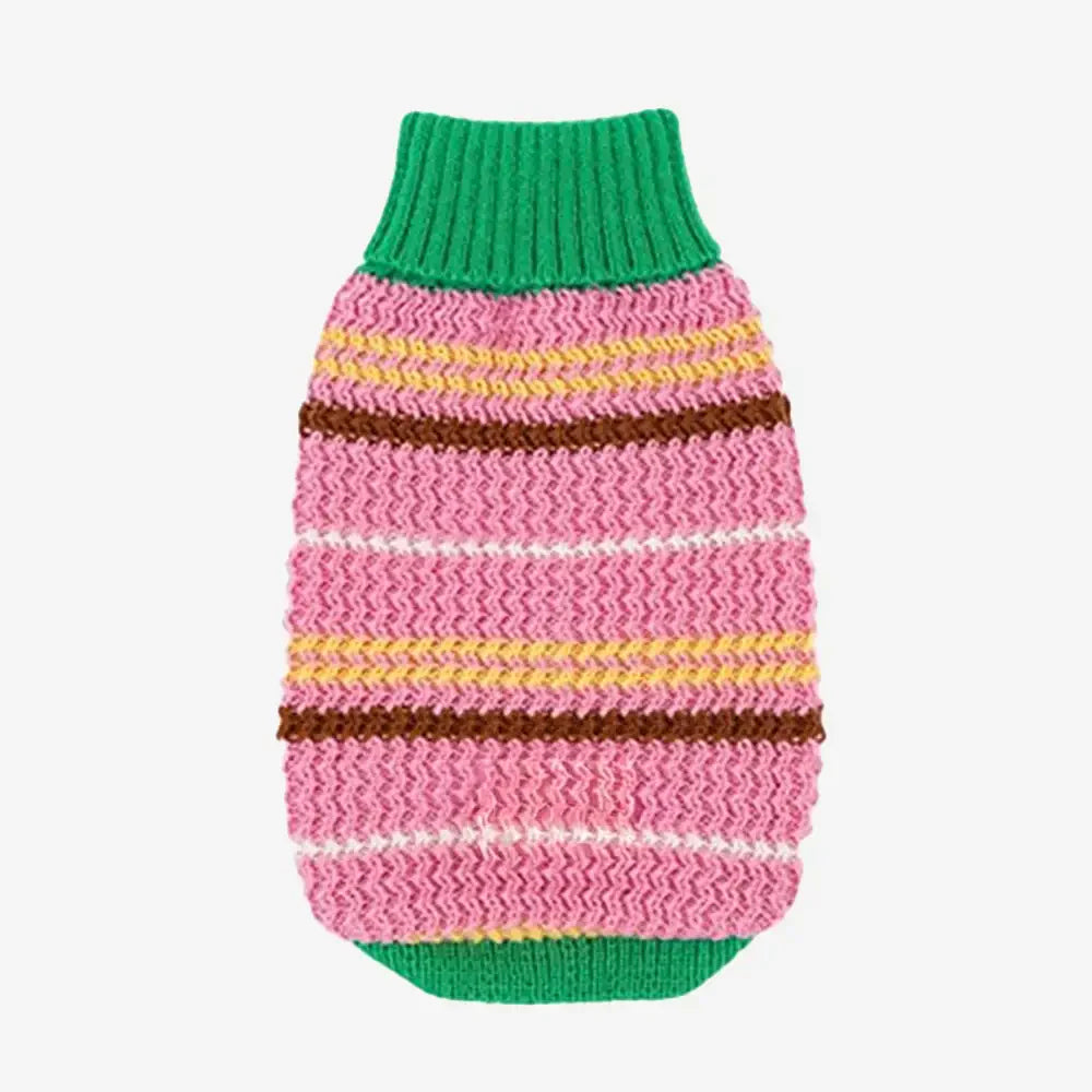 Colour Blocked Striped Dog Sweater For Small Dogs