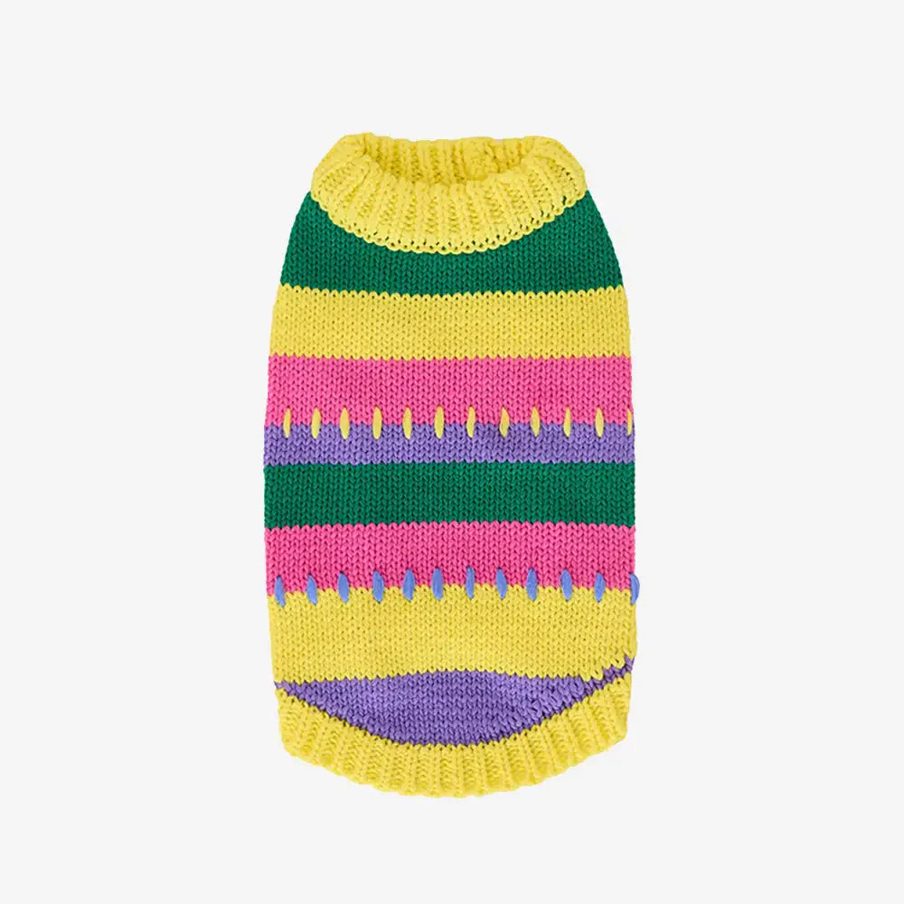 Colour Blocked Striped Sleeveless Dog Sweater For Small Dogs
