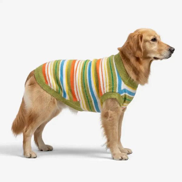 Colour Blocked Striped Dog Sweater-Suitable For Large Dogs