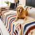 Colorful Color-Blocked Anti-Scratch Plush Sofa Protection Sofa Cover