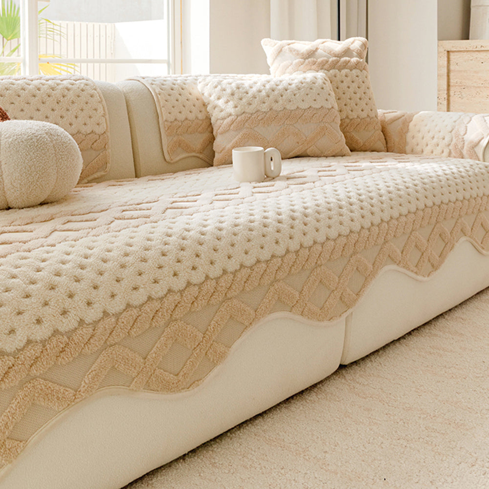 Cookie Comfortable Plush Skin-Friendly Non-Slip Couch Cover