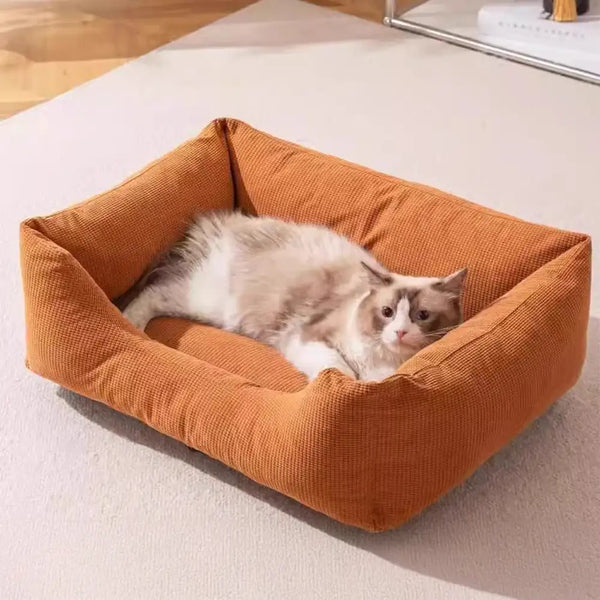 Corduroy Scratch-Resistant Breathable Detachable Comfort Dog Bed