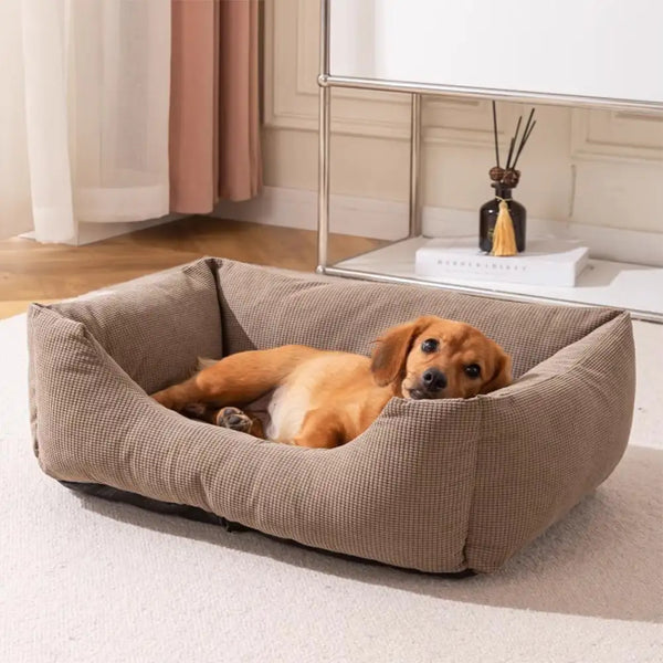 Corduroy Scratch-Resistant Breathable Detachable Comfort Dog Bed