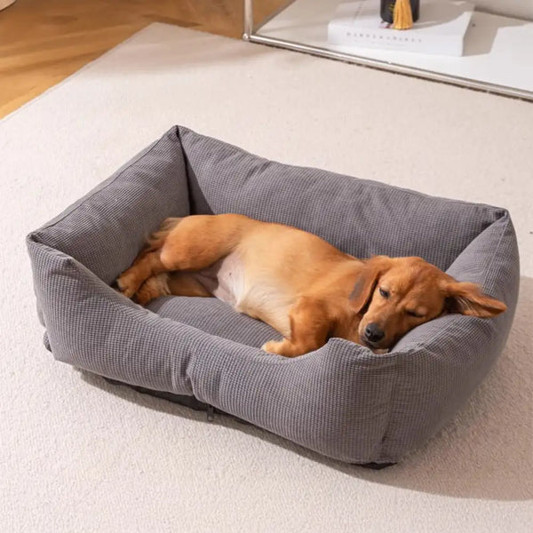 Corduroy Scratch-Resistant Breathable Detachable Comfort Dog Bed