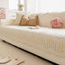 Cream Style Leaf Pattern Sofa Anti-Scratch Non-Slip Couch Cover