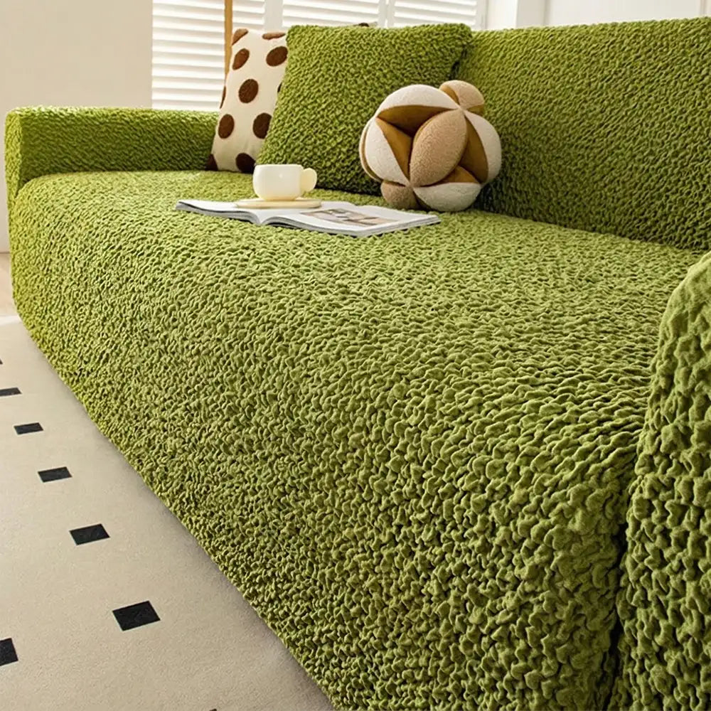 Cream Style Seersucker Breathable Stretchy Full-Coverage Magic Sofa Cover
