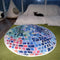 Tapis rond en faux cachemire à blocs de couleurs Disco Ball