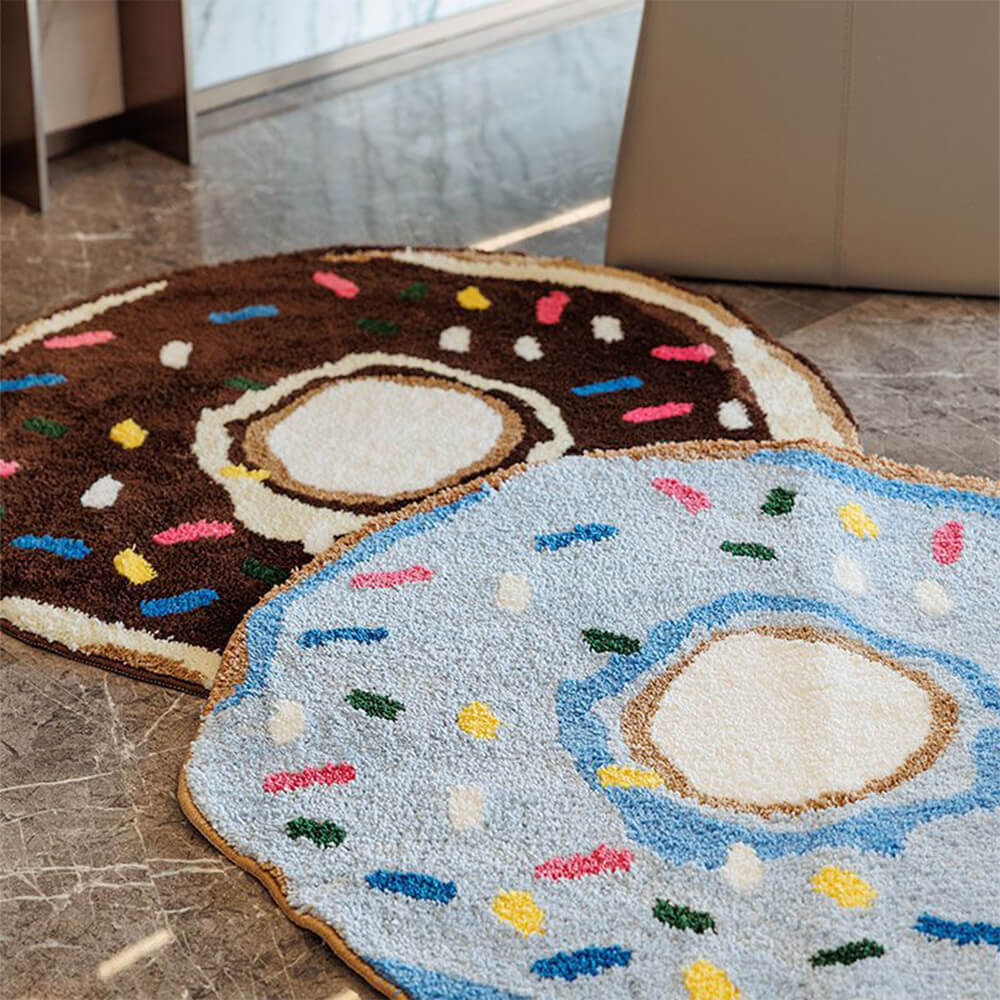 Donut Flocked Non-Slip Living Room Decorative Rug