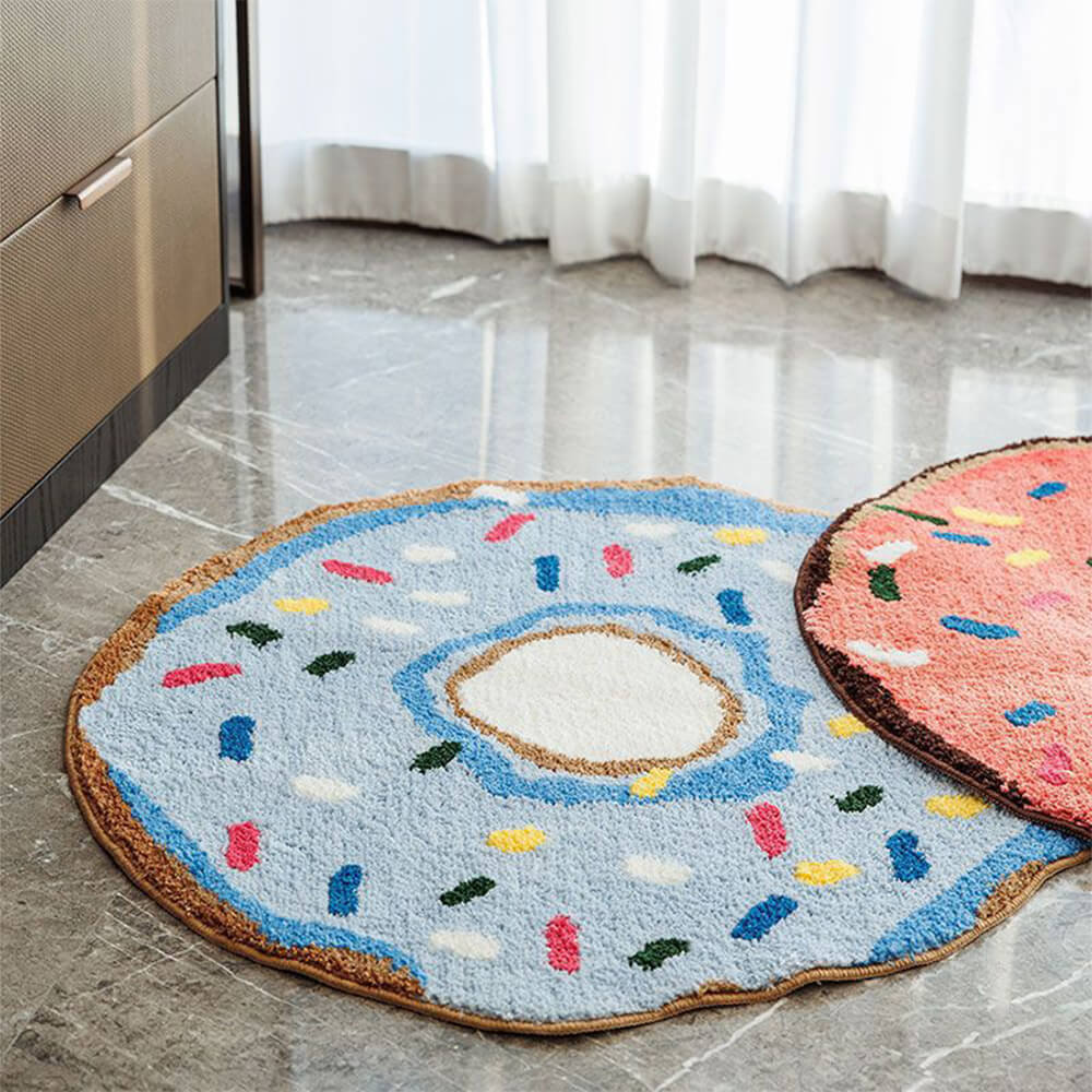 Donut Flocked Non-Slip Living Room Decorative Rug