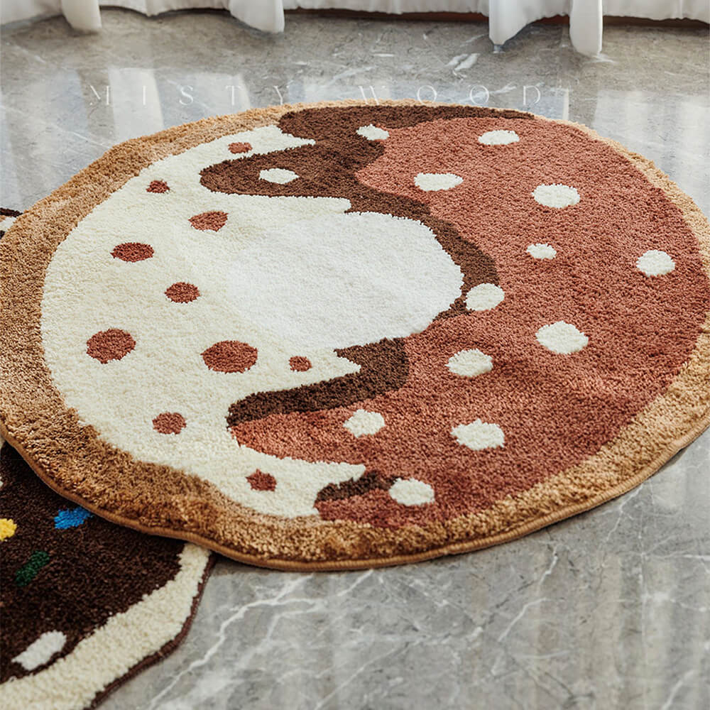 Donut Flocked Non-Slip Living Room Decorative Rug