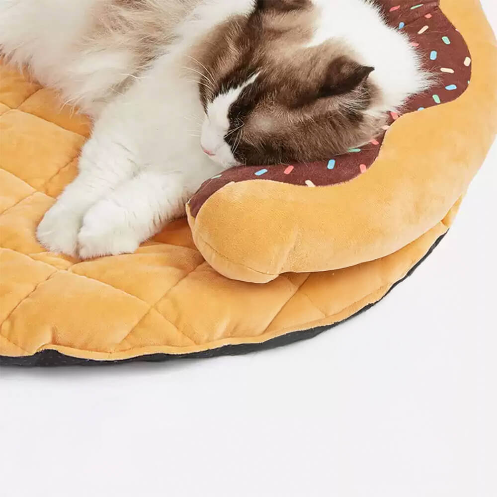 Donut Shaped Multi-Purpose Washable Dog & Cat Bed with Squeaky Pillow