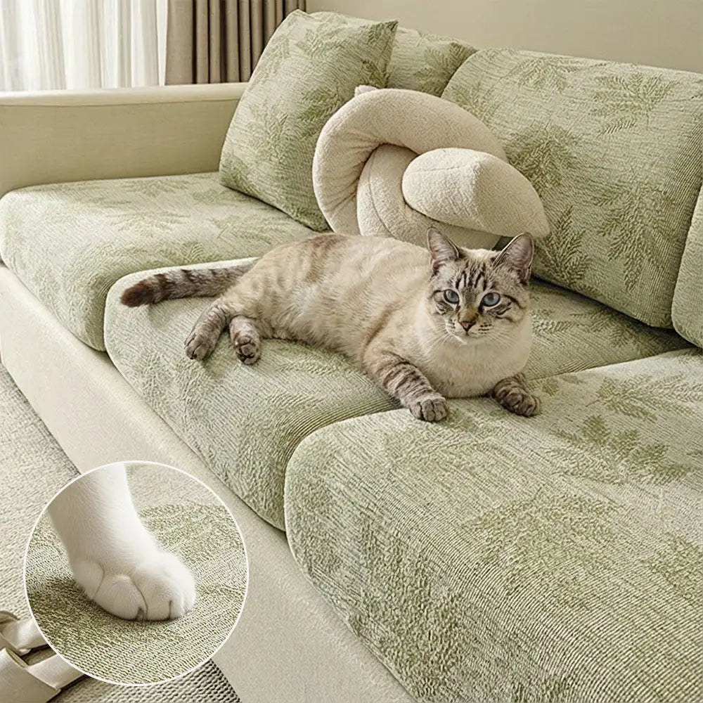 Elastic Chenille All-Season Anti-Scratch Full-Coverage Couch Cover