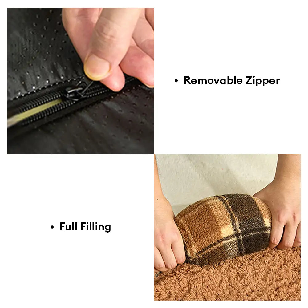 Faux Lambswool U-Shaped Removable Washable Orthopedic Pet Bed