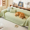 Faux Linen Scratch-Resistant Furniture Protector Sofa Blanket Sofa Cover