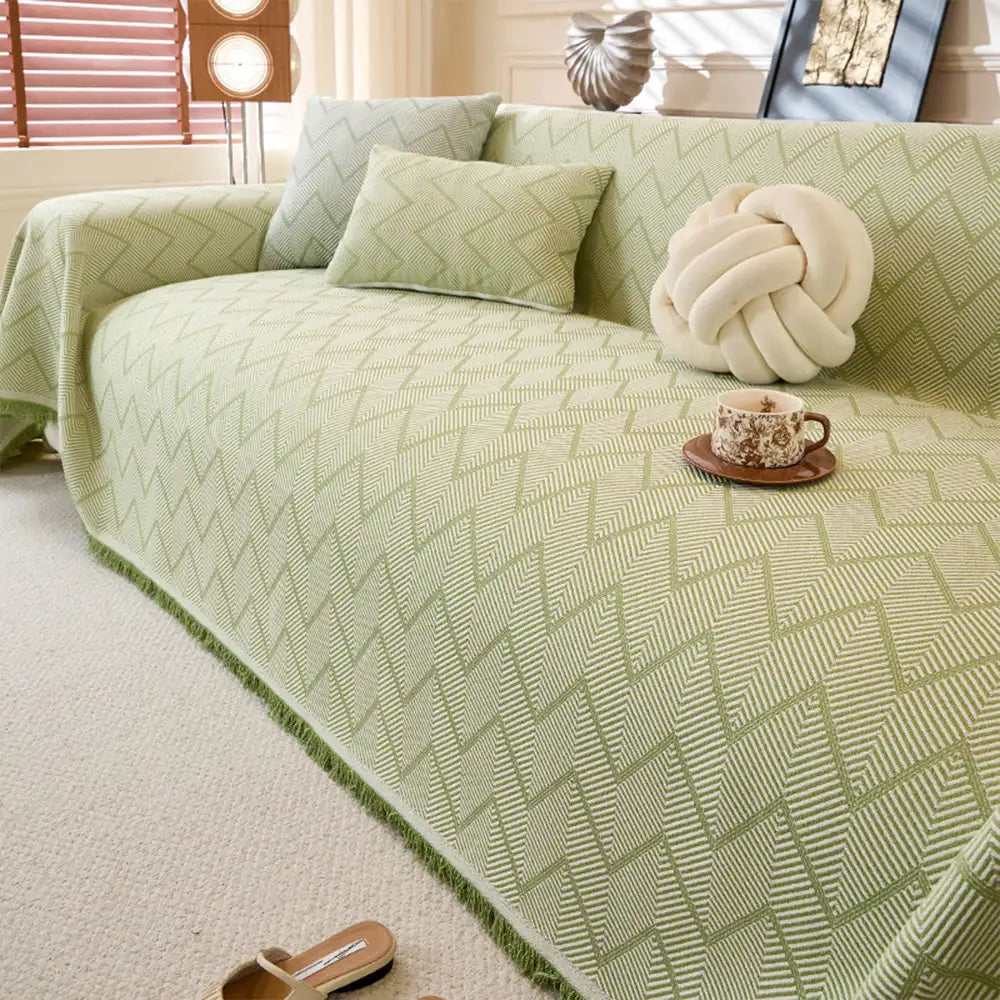Faux Linen Scratch-Resistant Furniture Protector Sofa Blanket Sofa Cover