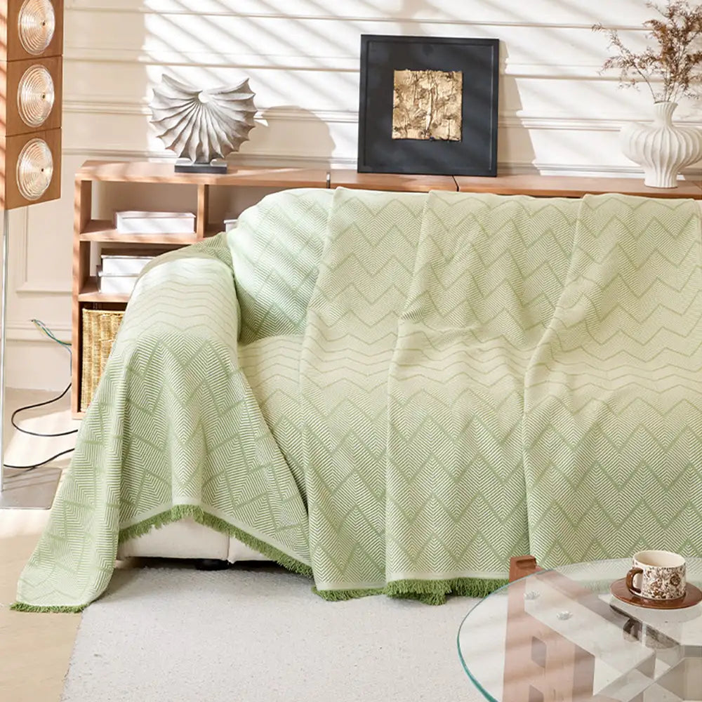Faux Linen Scratch-Resistant Furniture Protector Sofa Blanket Sofa Cover