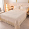 Floral Quilted Cozy Thickened Milk Fleece Bed Skirt Set
