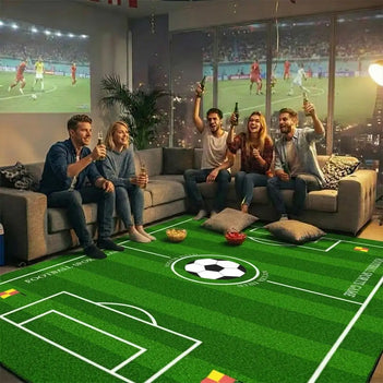 Football Field Pattern Scratch-Resistant Non-Slip Rug