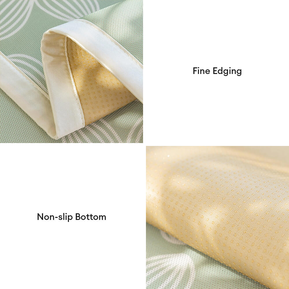 Fresh Floral Ice Silk Cooling Non-Slip Sofa Cover