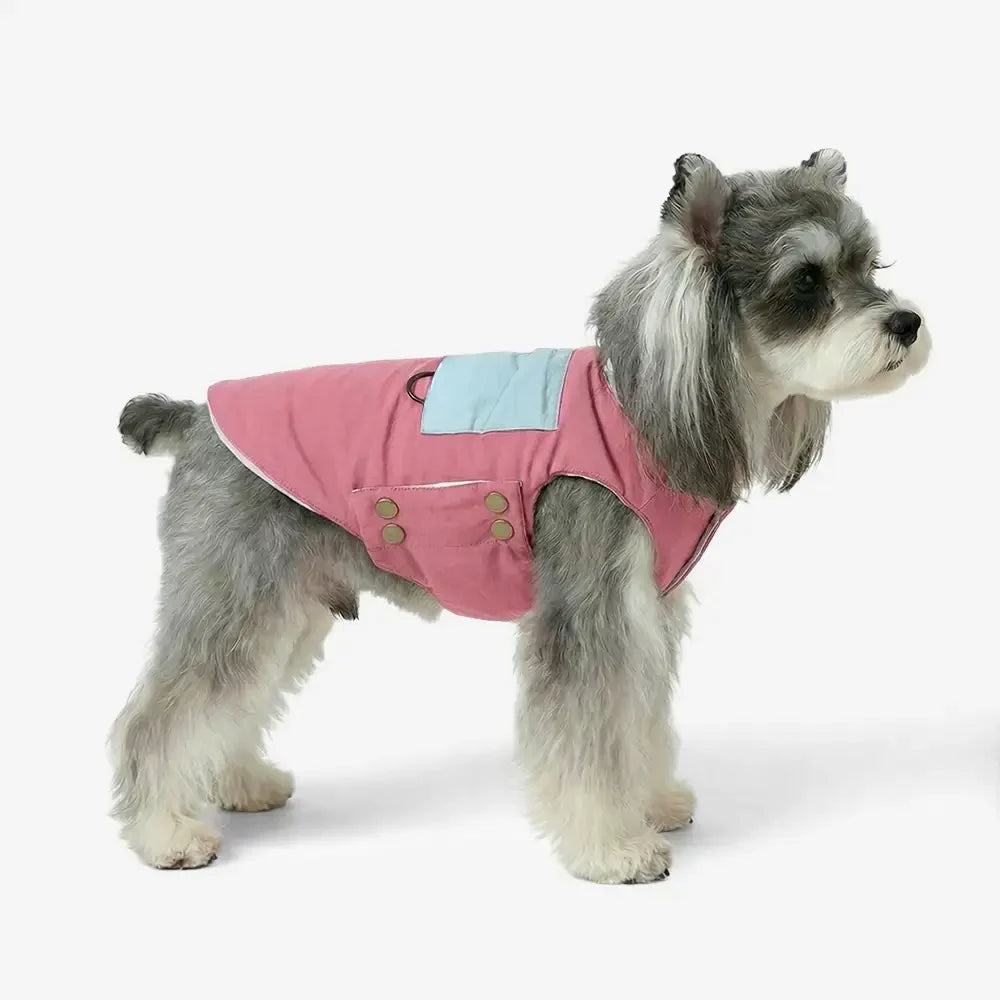 Functional Color-Block Dual-Sided Reversible Wear Dog Vest Coat