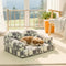 Geometric-Pattern Plush Thermal Removable And Washable Dog Bed