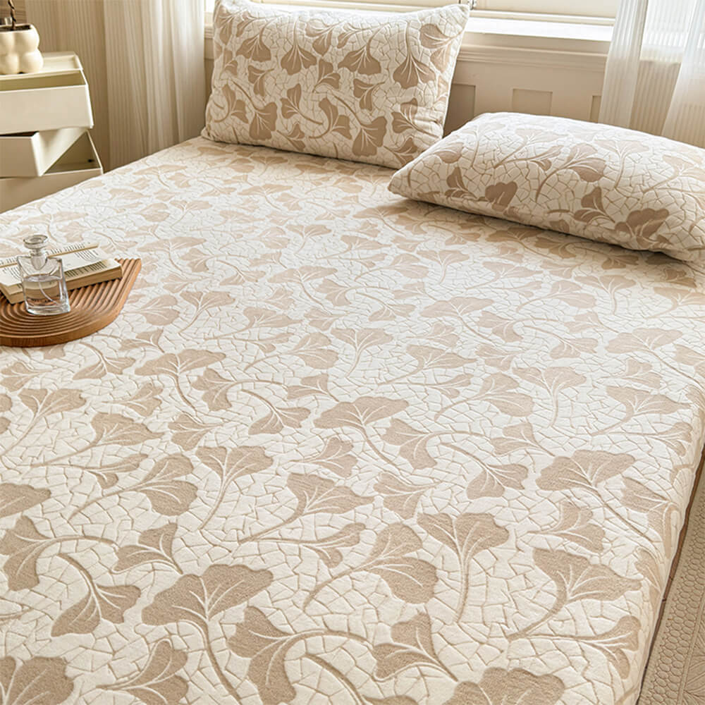 Housse de matelas en microfibre douce et respirante Ginkgo Leaf