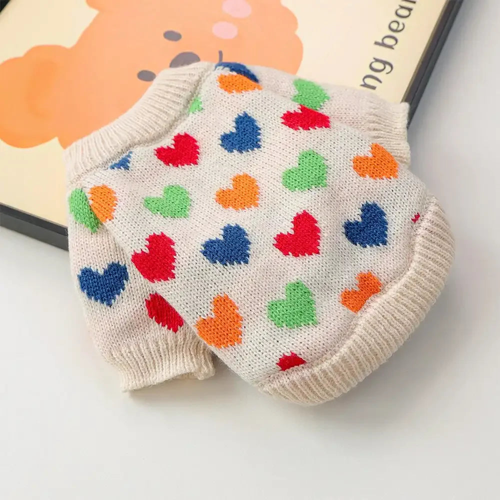 Heart Patterned Dog Sweater For Small Dogs