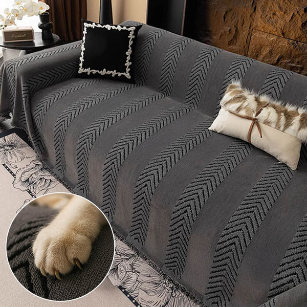 Herringbone Chenille Durable Throw Sofa Cover with Seamless Pattern Stitching