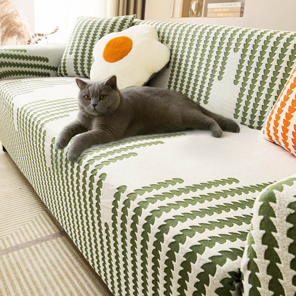 Herringbone Cozy Full-Wrap Stretch Magic Sofa Cover