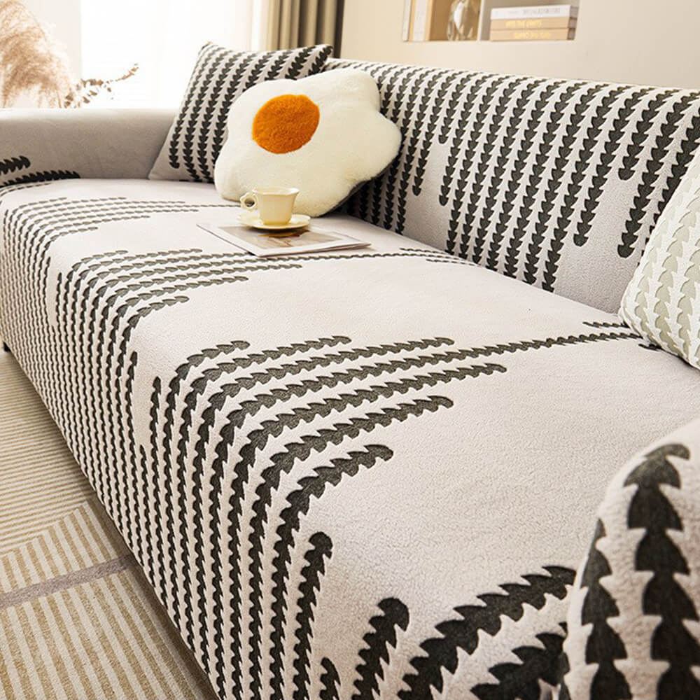 Herringbone Cozy Full-Wrap Stretch Magic Sofa Cover
