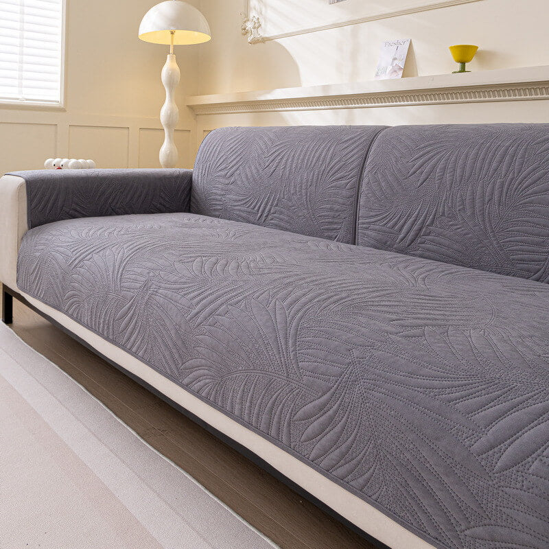 Large Leaf Pattern Water-resistant Sofa Protector Non-Slip Sofa Cover