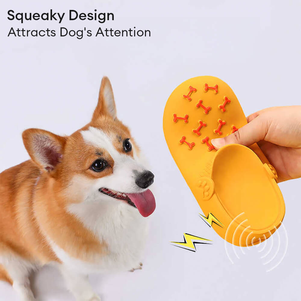 Latex Slipper Squeaker Interactive Durable Teeth Cleaning  Dog Toy