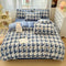 Line Art Milk Velvet Warm Bedding Protector Bed Sheet Set