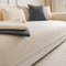 Modern Cream Vertical Stripes Fleece Sofa Cover for All Seasons