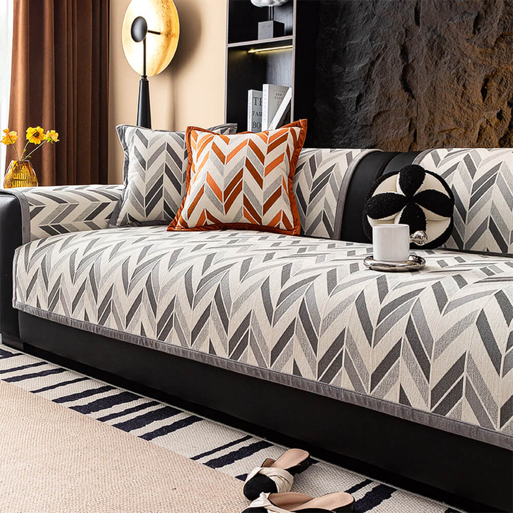 Modern Scandinavian Pet-Friendly Chenille Non-Slip Couch Cover