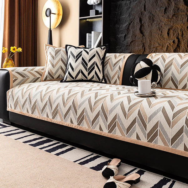 Modern Scandinavian Pet-Friendly Chenille Non-Slip Couch Cover
