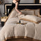 Modern Two-Tone Woven Herringbone Warm Milk Velvet Bed Sheet Set