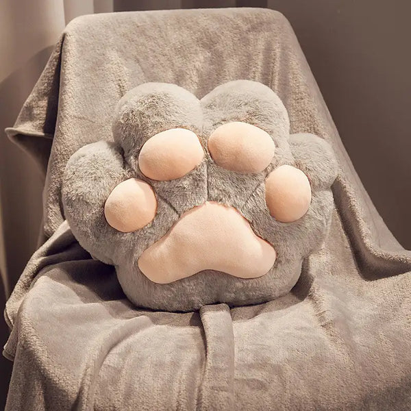 Multifunctional Cat Paw Pillow & Soft Short Plush Blanket Set