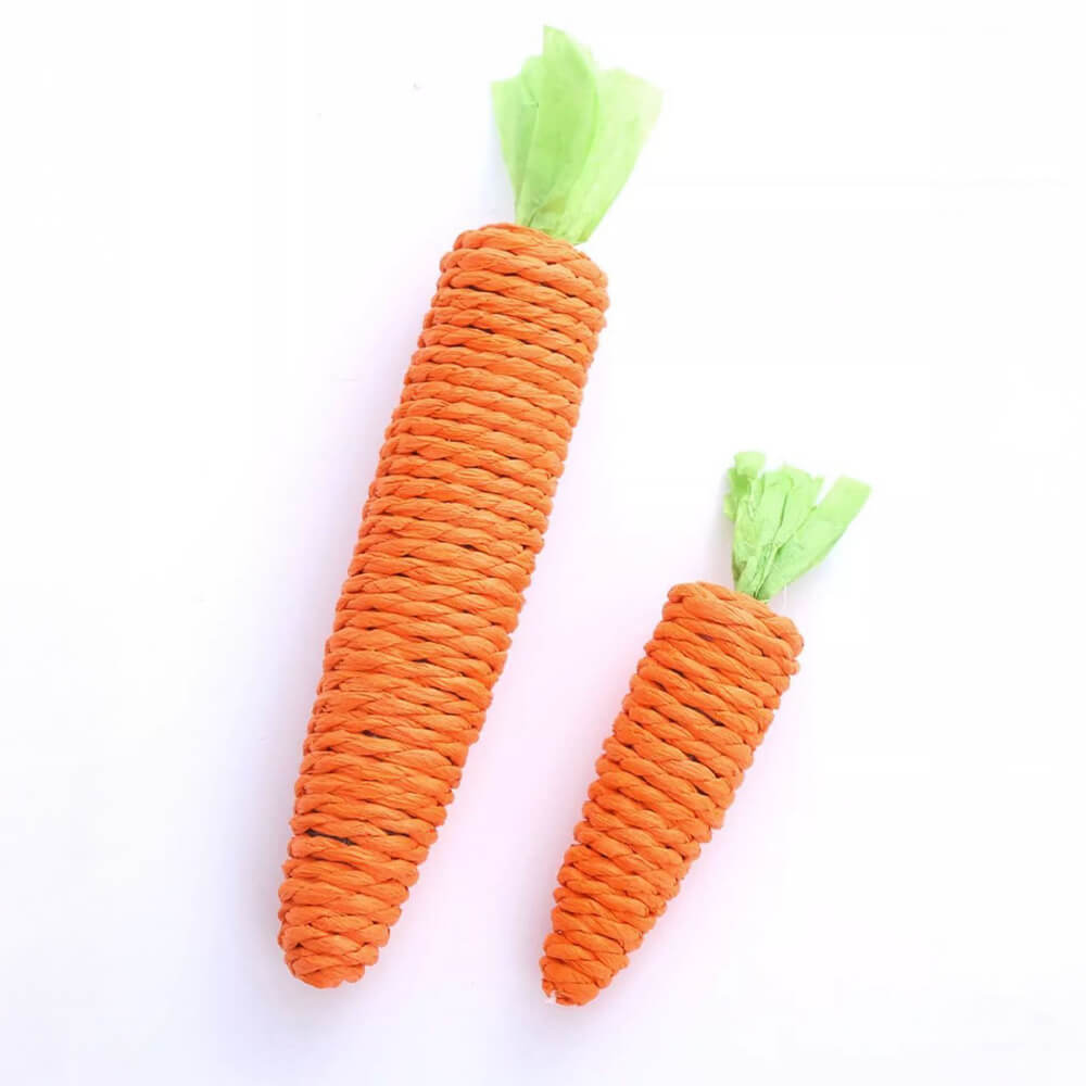 Natural Sisal Carrot Chew Toy Bite-Resistant Cat Teething Toy