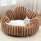 Petal-Shaped Striped Plush Pet Sofa Bed
